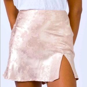 SOLD pink satin silky mini skirt